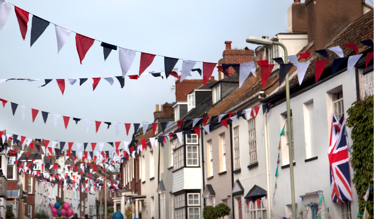 street party with bunting